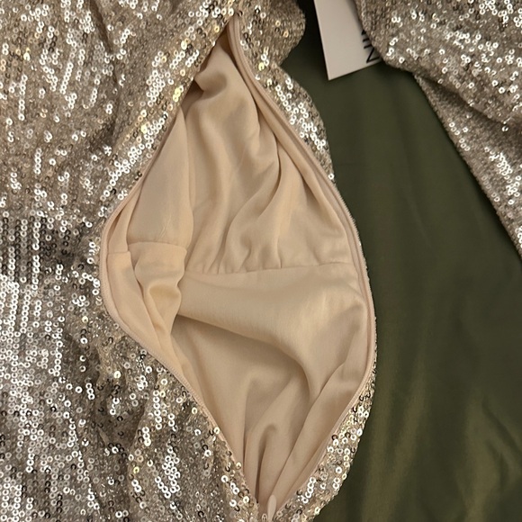 Silver Sequin Long Sleeve Dress - Picture 11 of 16